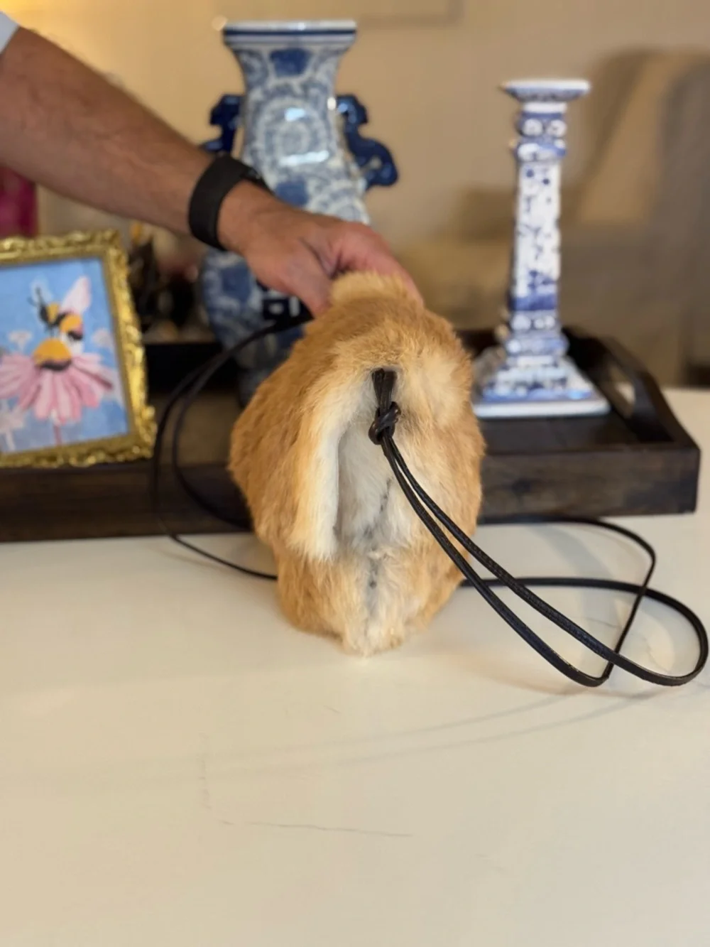 🤎 GENUINE RABBIT FUR SHOULDER BAG BY EXPRESS MADE IN AUSTRALIA!